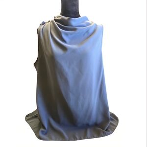 Elegant Blue and Gray Draped Top